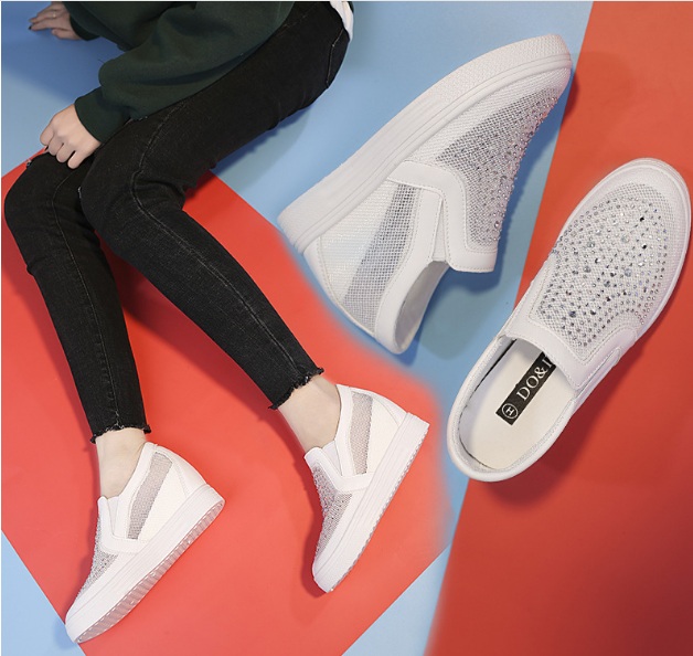 [HCM]Giày slip on độn lưới V6 S294 giày độn đế cao 6cm êm chân không đau thoải mái khi đi lại