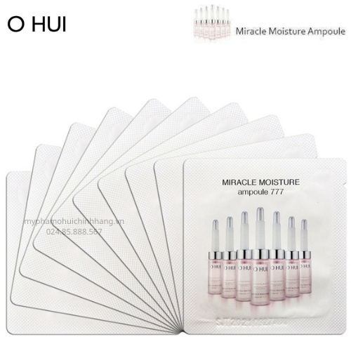 Xả hàng giá sỉ Gói Huyết thanh 777 - Ohui Miracle Moisture Ampoule 777 sample dưỡng ẩm, căng bóng sáng hồng da
