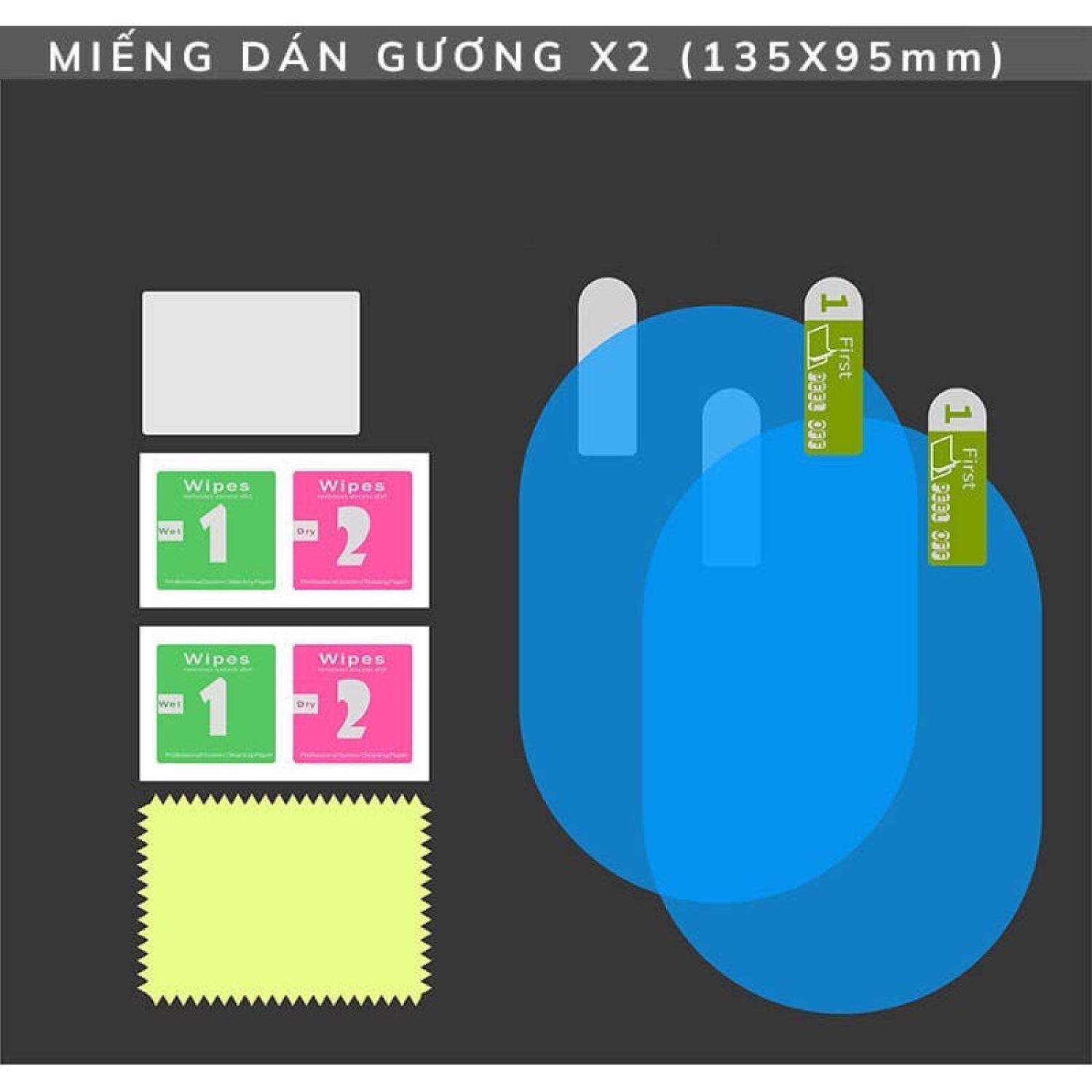 Combo 2 miếng dán chống bám nước cho gương chiếu hậu