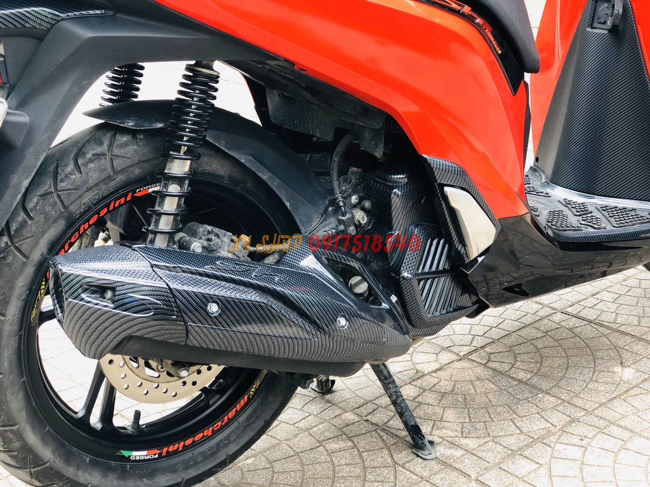 COMBO ỐP PÔ VÀ CHỤP ĐUÔI PÔ SƠN CARBON SH 2017 - 2019