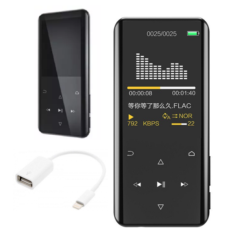 Máy nghe nhạc Ruizu D25 hỗ trợ Bluetooth 5.0 bộ nhớ trong 16G - Hifi Music Player Ruizu D25 Tặng kèm Cáp OTG cho điện thoại cổng lightning - Hàng chính hãng