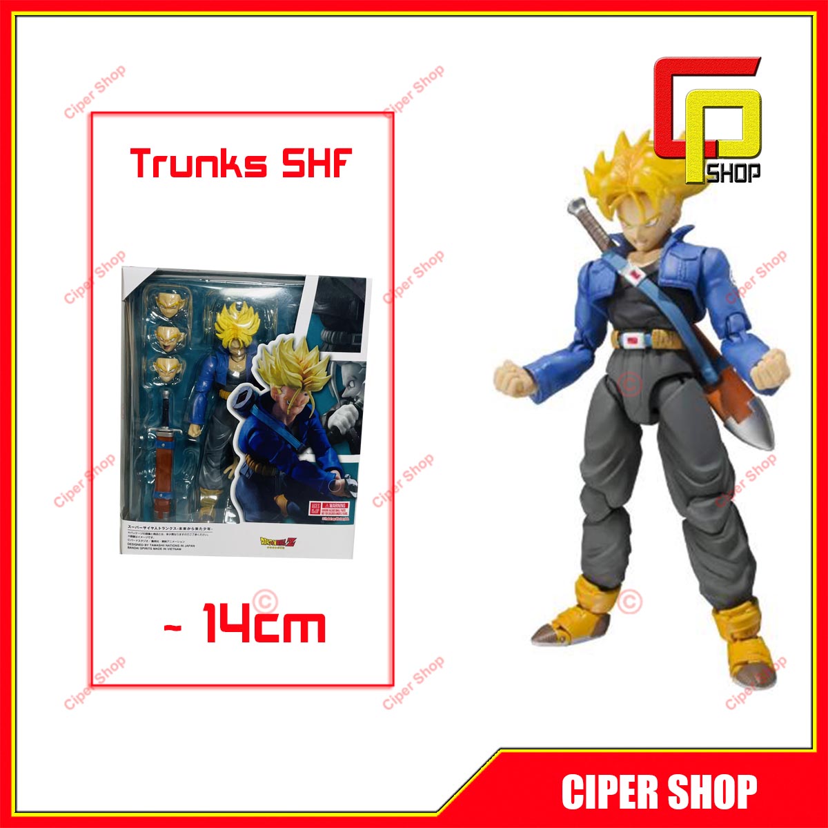 Anime trunks SHF model-Dragon Ball - figure action Trunks Dragon Ball
