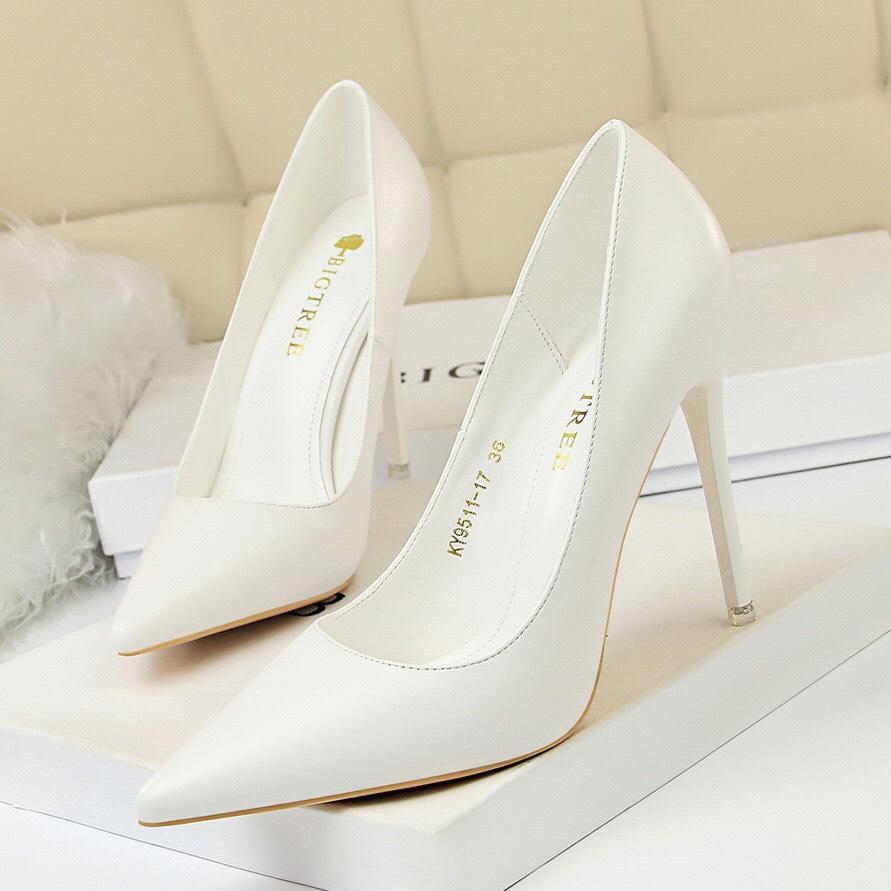 9511-17 high heels Bigtree leather money plain basic, water stick no bubble