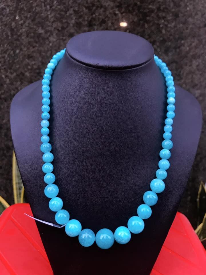 [HCM]VÒNG CỔ ĐÁ AMAZONITE XANH NGỌC THANH KHIẾT