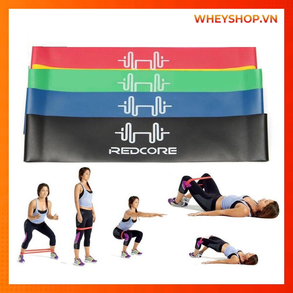 Bộ 5 dây mini band dây đàn hồi kháng lực tập chân mông, dây band tập gym