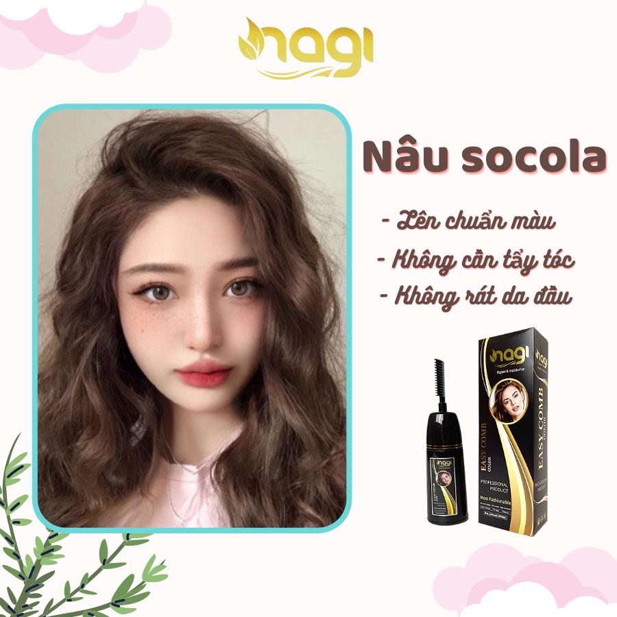 Dầu gội nhuộm tóc thảo dược màu Nâu Socola Nagi Chocolate Brown 07 chiết