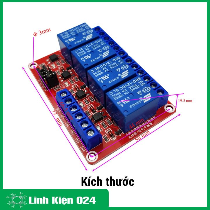 Module relay 5V DC 1 kênh, 2 kênh, 4 kênh Hight / Low