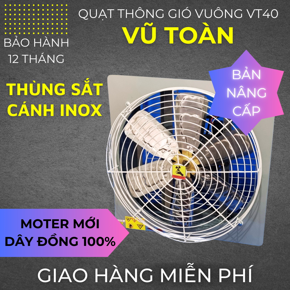 QUẠT THÔNG GIÓ 2 MẶT LƯỚI 400X400MM/ 500x500MM