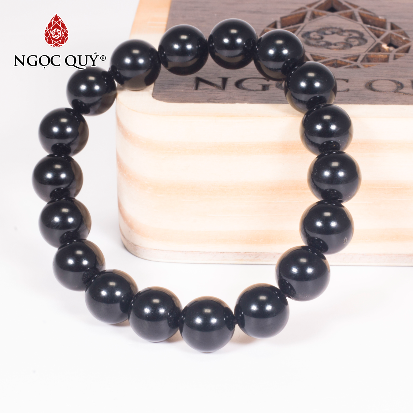 Vòng tay đá obsidian mệnh thủymộc - Ngọc Quý Gemstones
