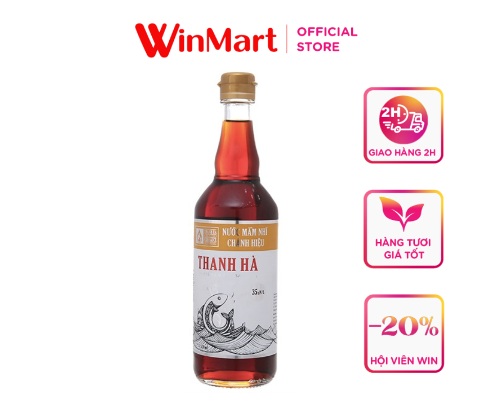 -Nước mắm nhĩ chính hiệu Phú Quốc 35 độ đạm Thanh Hà chai 520ml