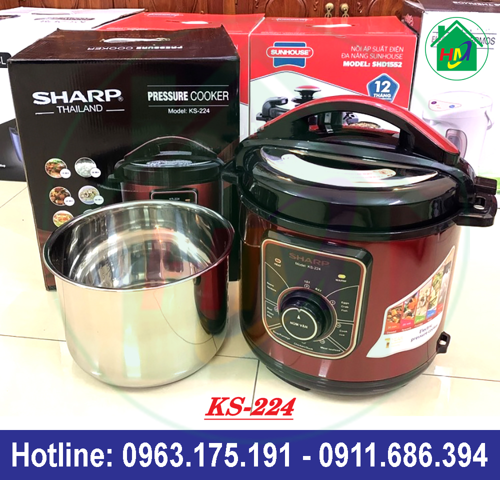 Nồi Áp Suất Đa Năng Sharp Vung Rời KS-224 và KS-226