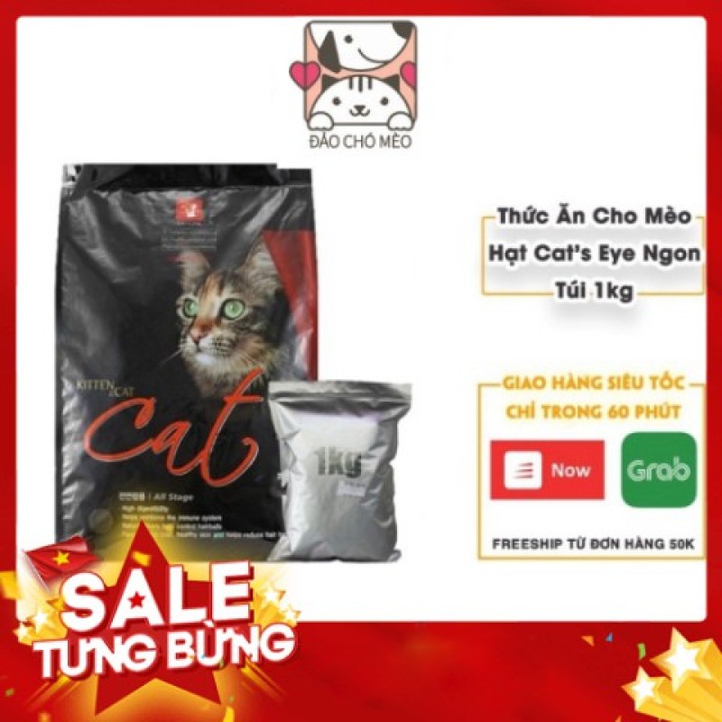 Thức ăn hạt cho mèo hạt Cats Eye - Túi 1kg hạt cat eye siêu tiết kiệm Cateye - Đảo Chó Mèo