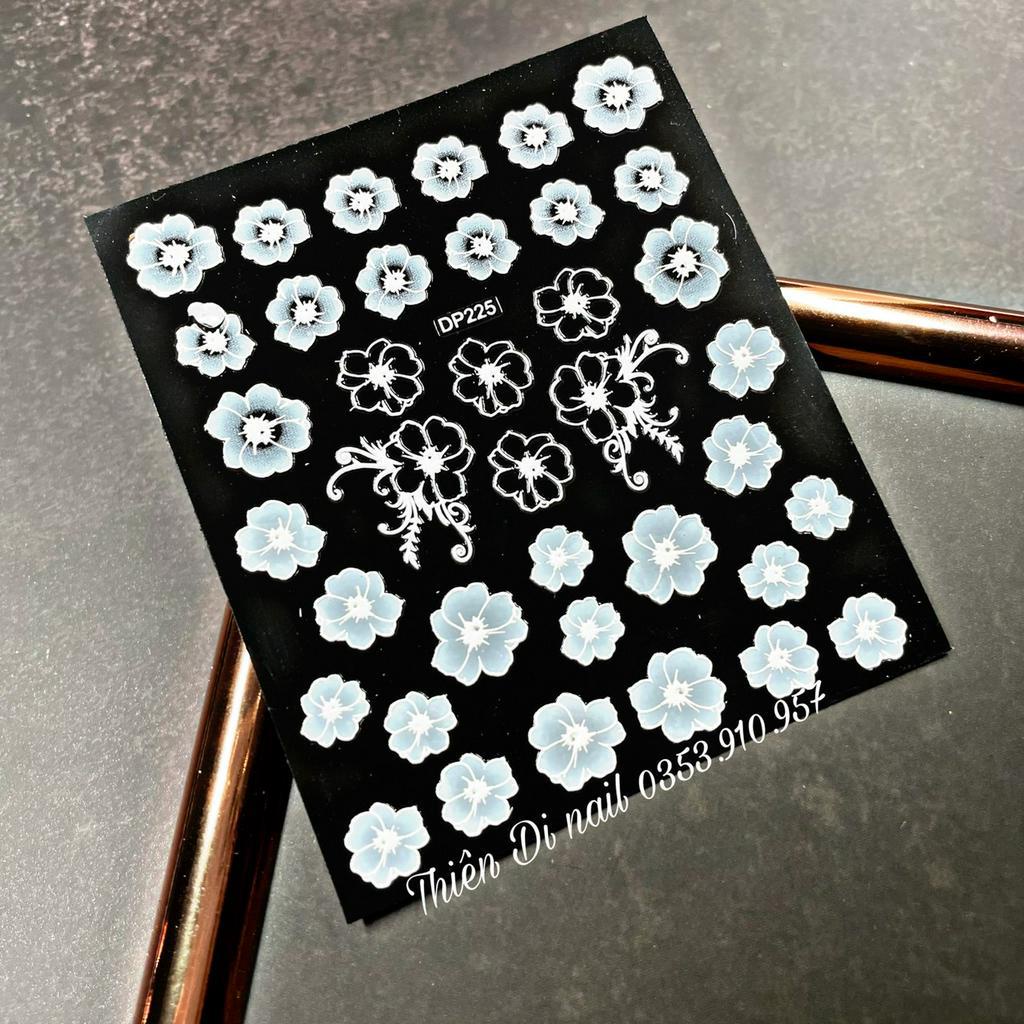 Stick hoa trắng dán móng, stick hoa nổi 3D MOON NAIL