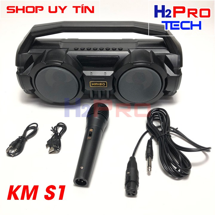 Loa bluetooth kèm míc kimiso km-s1,loa nghe nhạc ,loa hát karaoke,loa hát blutooth kèm mic karaoke,......thiết kế nhỏ gọn, bảo hành 1 đổi 1 trên toàn quốc giá cả loại tốt