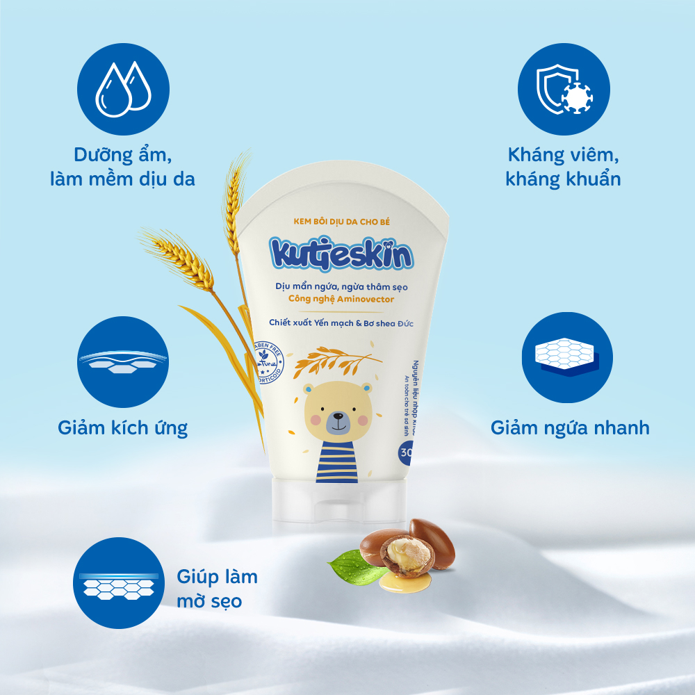 Kutieskin 30gr - Kem mẩn ngứa – hăm  ( muỗi đốt côn trùng cắn)