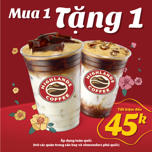 [TOÀN QUỐC] HIGHLANDS COFFEE - O2O - Evoucher Giảm tối đa 30K, cho hóa đơn từ 150K, Áp dụng Cà Phê Truyền Thống/Trà/Freeze/PhinDi/Các loại bánh (Sử dụng từ 01/09-30/09/2023)