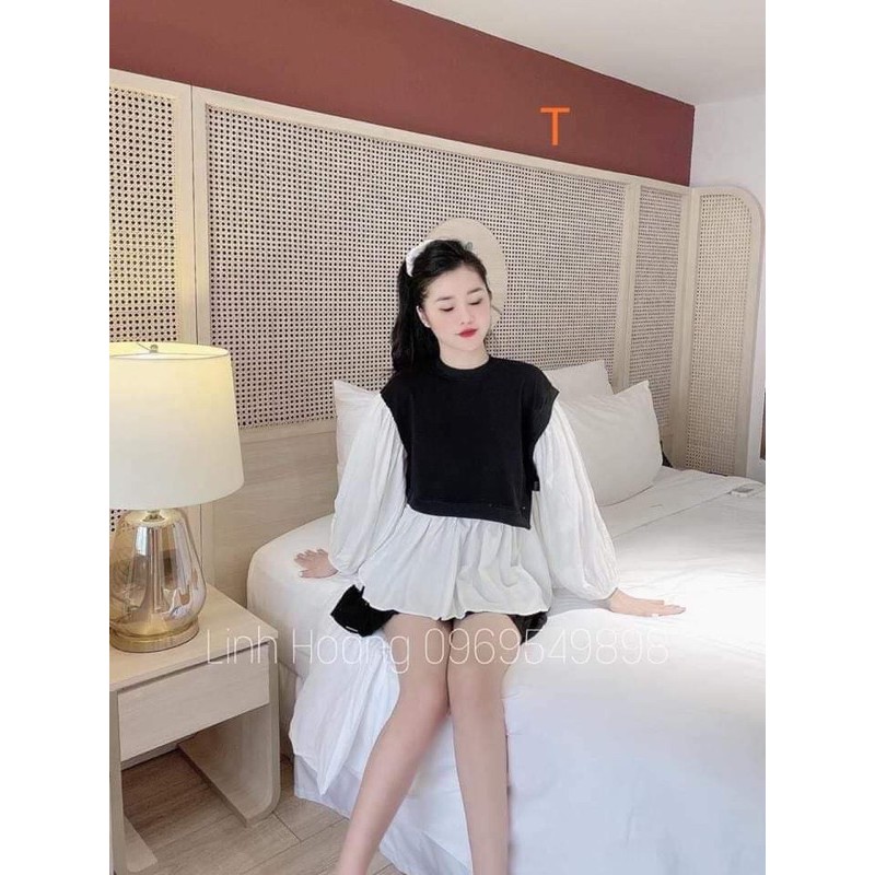 Áo baby doll dây hông TTN866