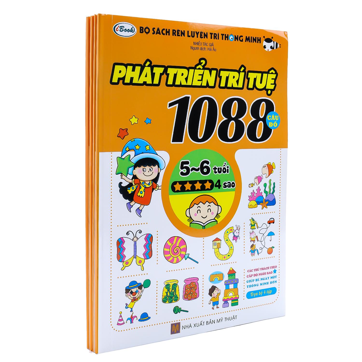 Combo 1088 Câu Đố Phát Triển Trí Tuệ 5-6 Tuổi (Bộ 4 cuốn)