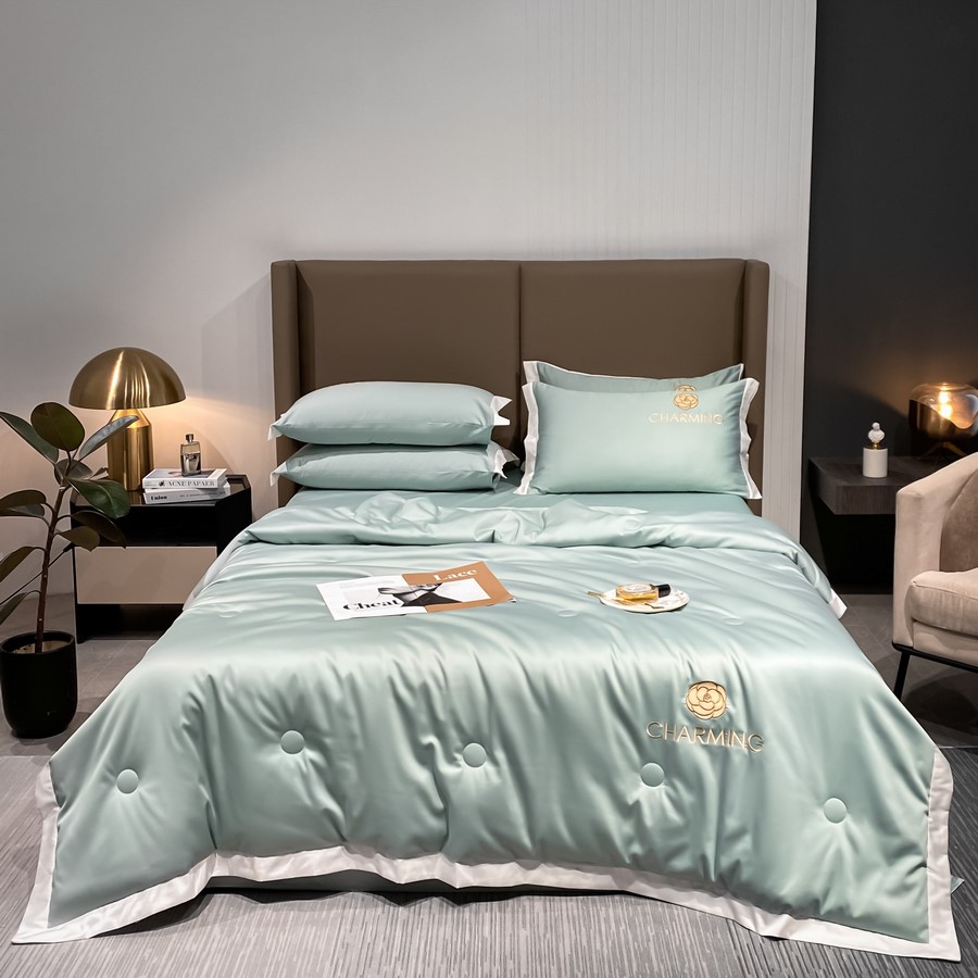 bộ chăn ga gối đệm 5 món phi lụa CHARMING sang xịn mềm mịn thoáng mát,miễn phí bo chun