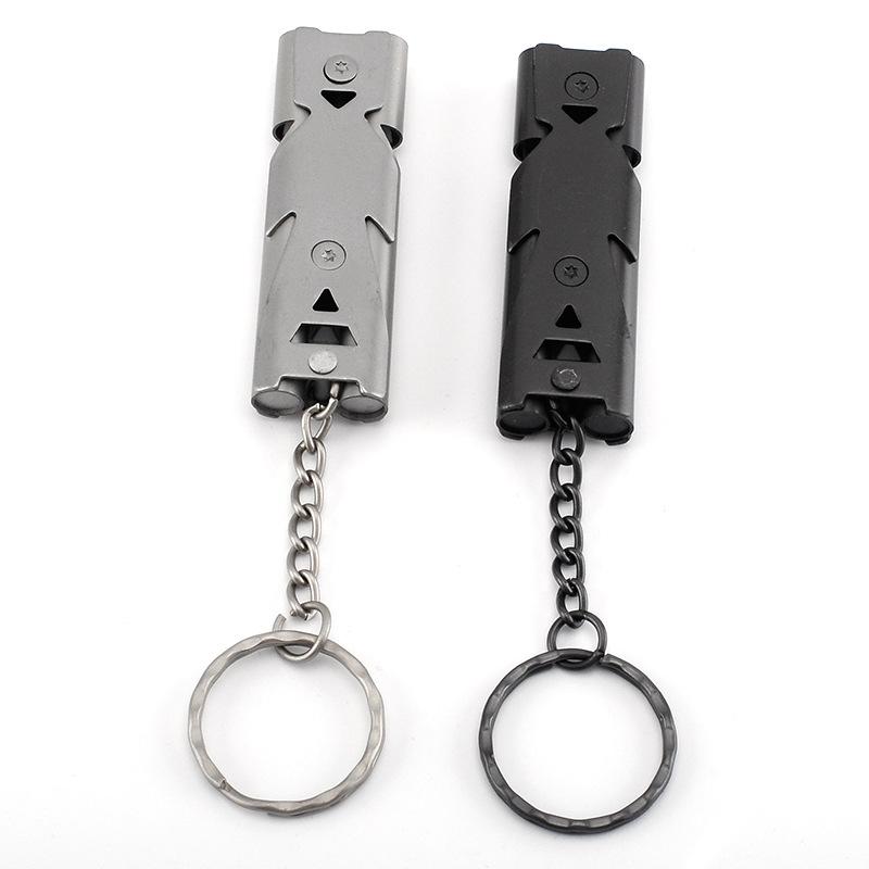 Cấp Cứu Sống Còn Còi Đôi Ống Cao Decibel Huýt Sáo với Móc Khóa cho Cắm Trại Đi Bộ Đường Dài Thể Thao Ngoài Trời