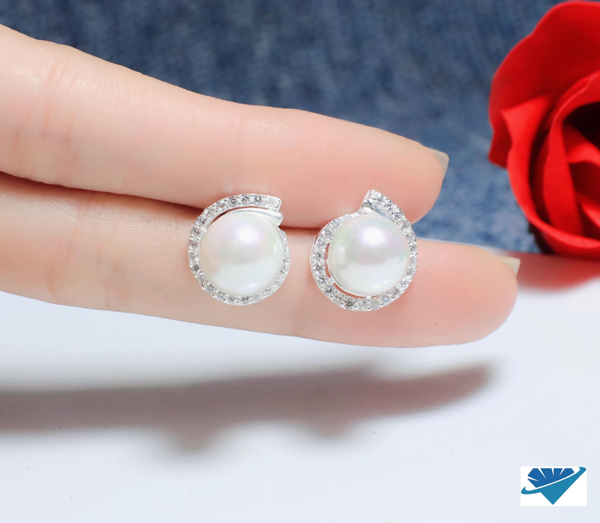 Bộ trang sức mặt trai chất liệu bạc s925 MS32a - bán lẻ từng món