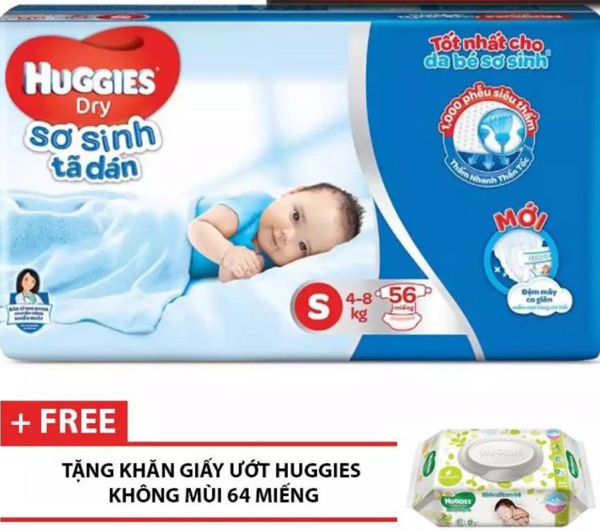 Tã dán sơ sinh Huggies S56