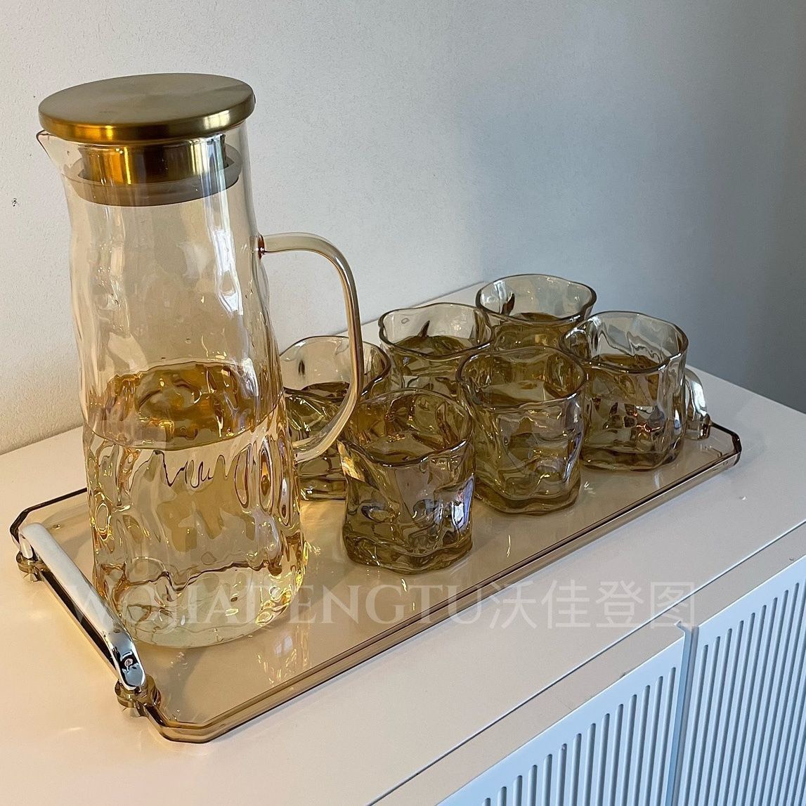 Bộ bình nước 6 cốc kèm khay-Nhậthieu.store