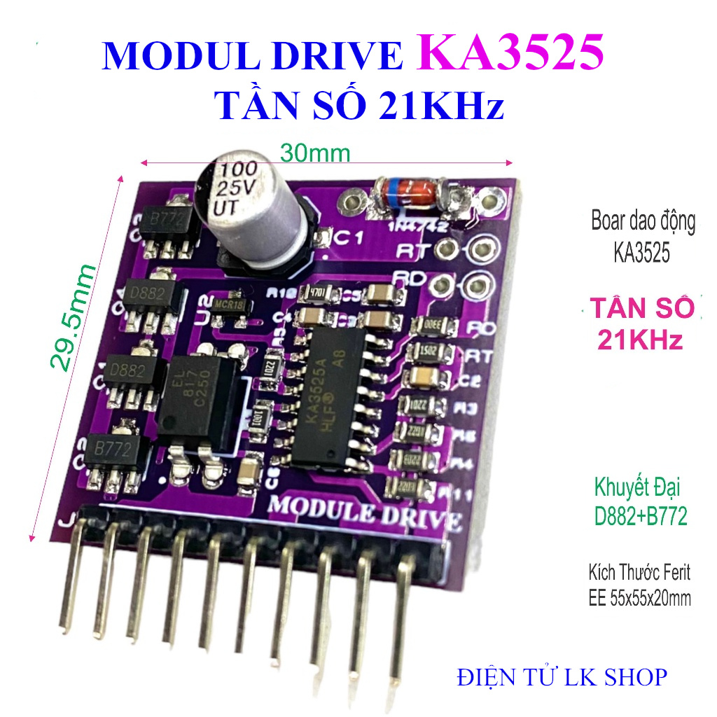 Boar mạch dao động module drive ka3525 tần số 21khz có đệm - điện tử lk shop