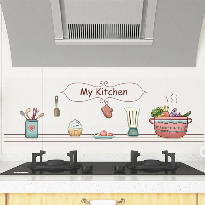 Decal dán bếp 3D Kích thướt 60x90 cm