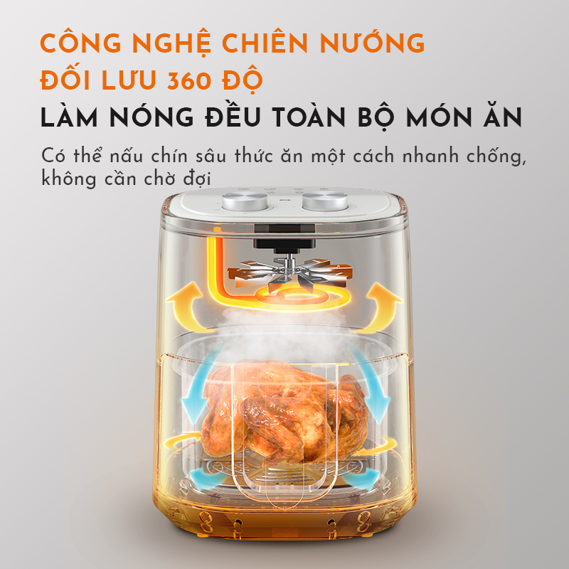 Nồi chiên không dầu GAABOR GA-M4A01 KA dung tích 4L công suất 1200W 8 chế độ - Hàng chính hãng