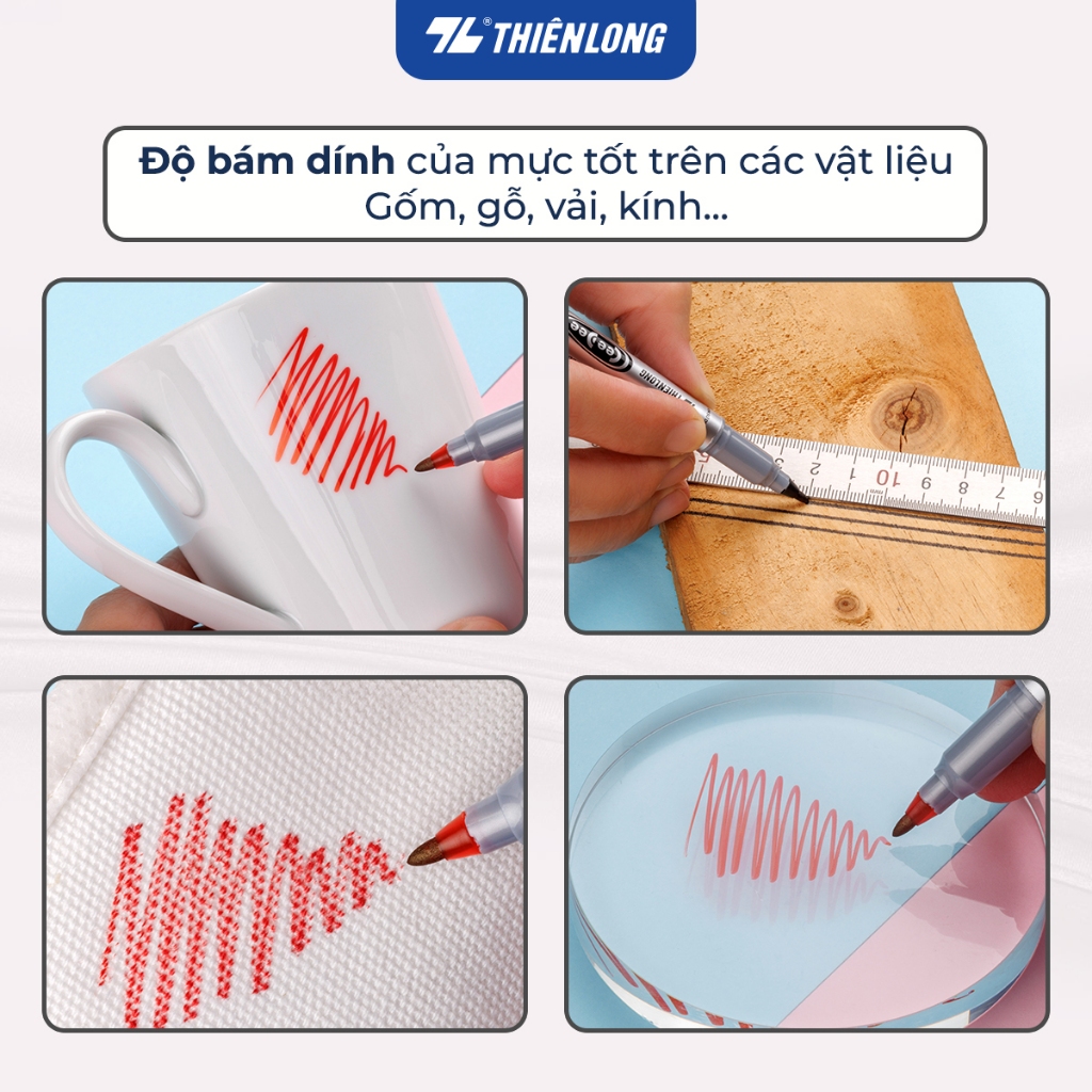 (1 Cây) Bút lông dầu 2 đầu nhỏ Thiên Long PM-04