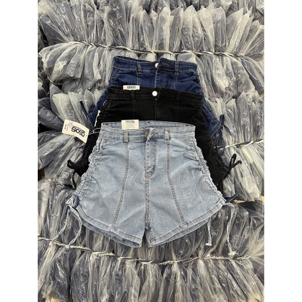 QNU81 - QUẦN SOOC JEANS NỮ RÚT DÂY