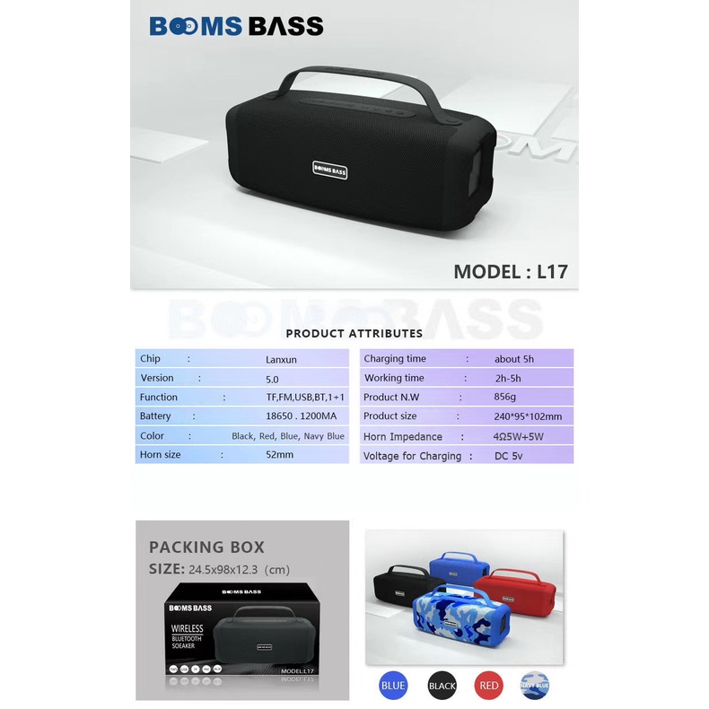 Loa bluetooth mini siêu bass BomBass L17