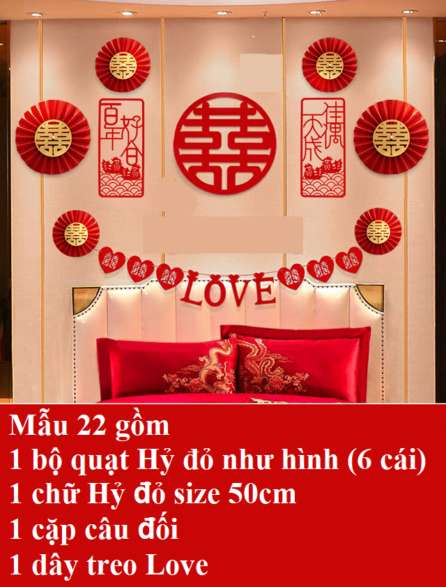 [Mẫu mới] Set trang trí phòng cưới, phòng tân hôn