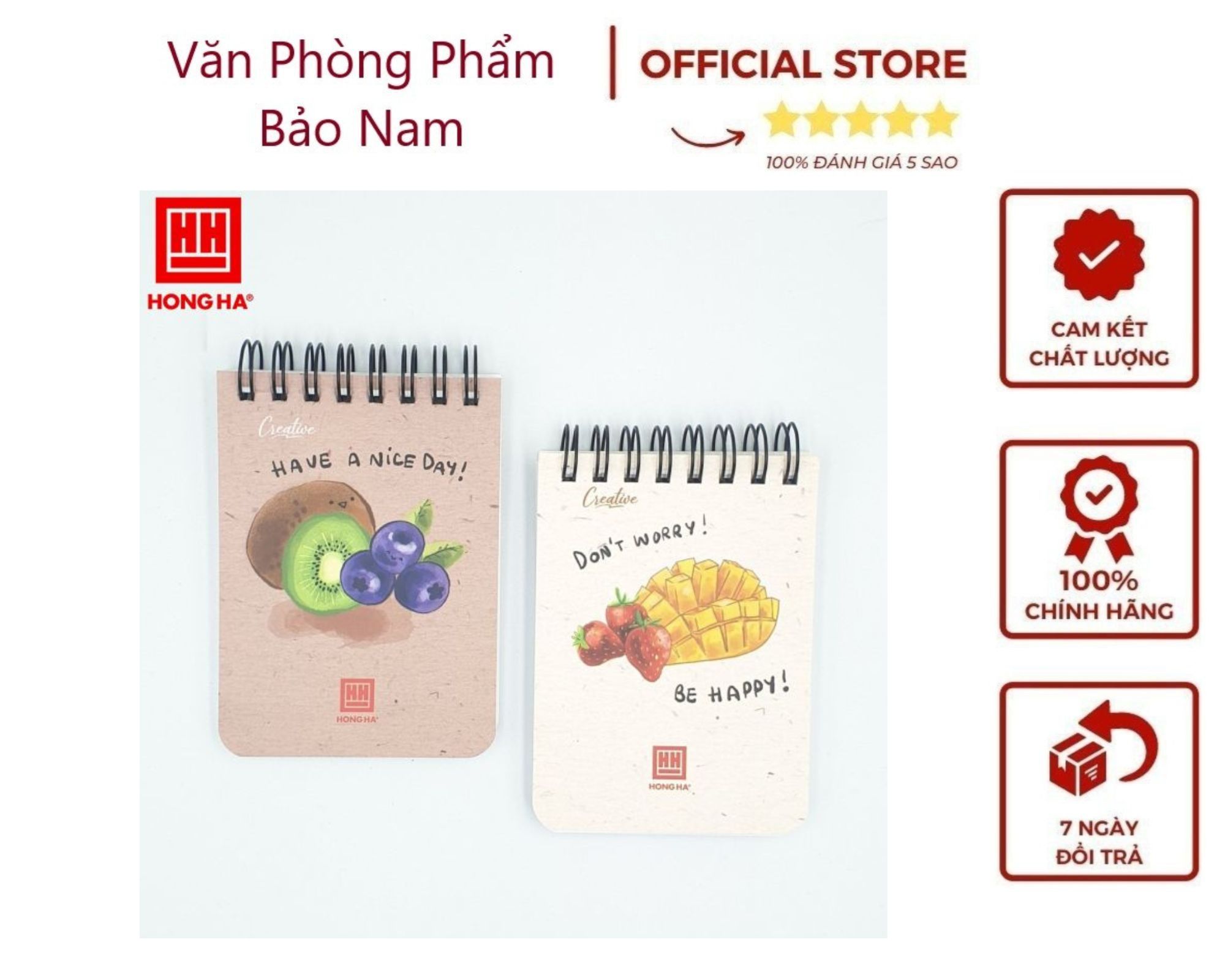 Sổ lò xo hồng hà 200 trang a7 creative - sổ tay 4124