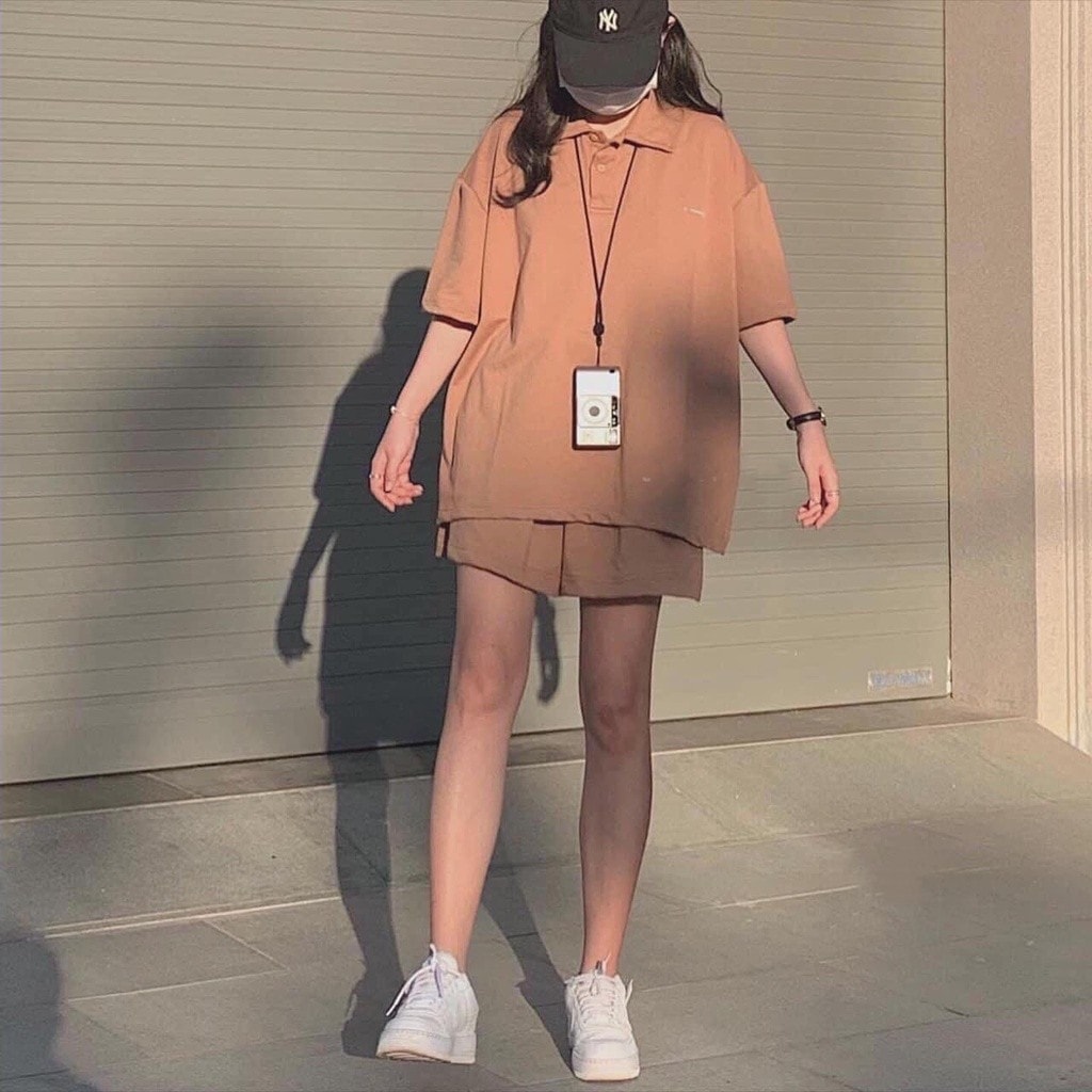 Set bộ đùi áo polo kèm quần short cá tính(Đen và Nâu)