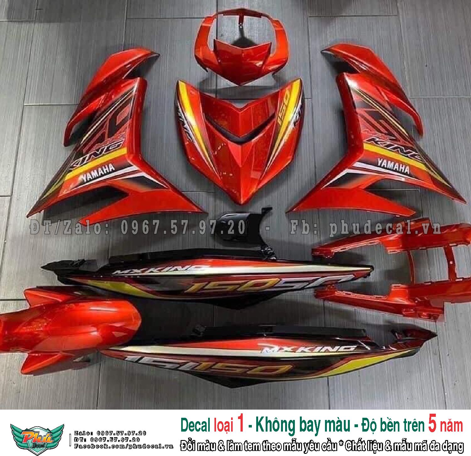 Tem rời exciter 150 mx king đỏ
