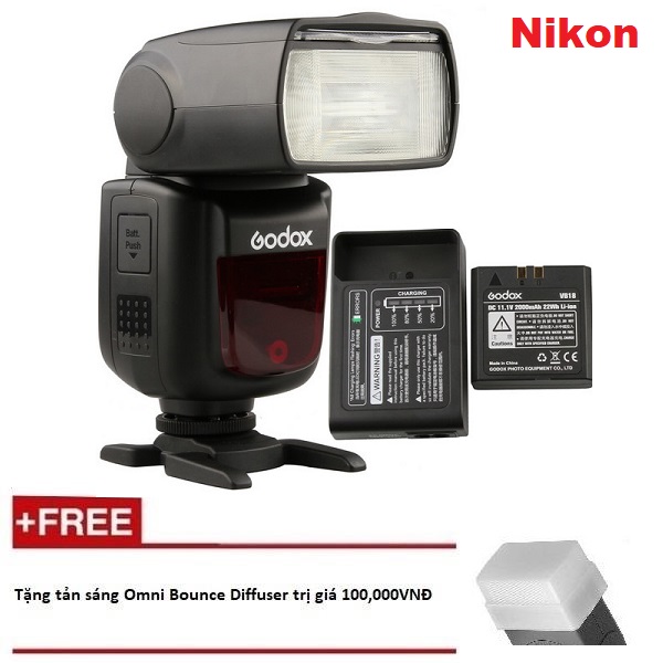 Đèn Flash Godox V860II dùng cho máy ảnh Nikon (gồm pin và sạc)
