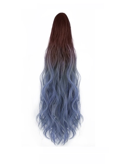 Tóc giả ngoạm xù ombre xanh phấn ❤️FREESHIP❤️ quặm tóc giả nữ, kẹp ngoạm tóc giả ombre, tóc giả xù ombre, ngoạm xù tóc giả phối màu