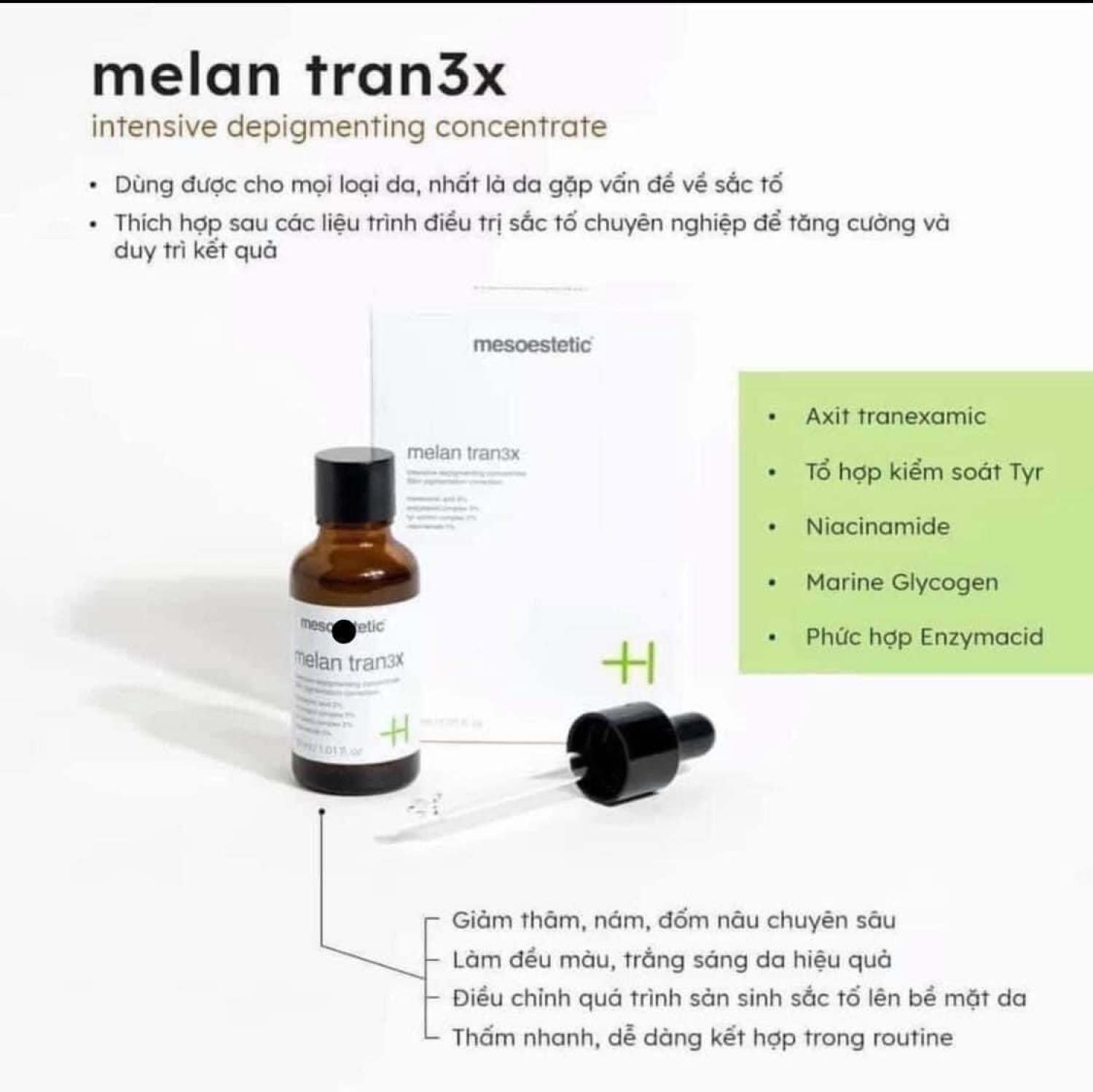 Serum giam ƞám trắng da Melan Tran 3x Concentrate 30ml