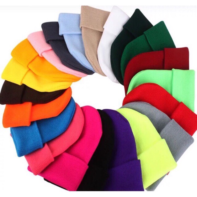 Mũ Len Hàn Quốc Beanie Nhiều Màu