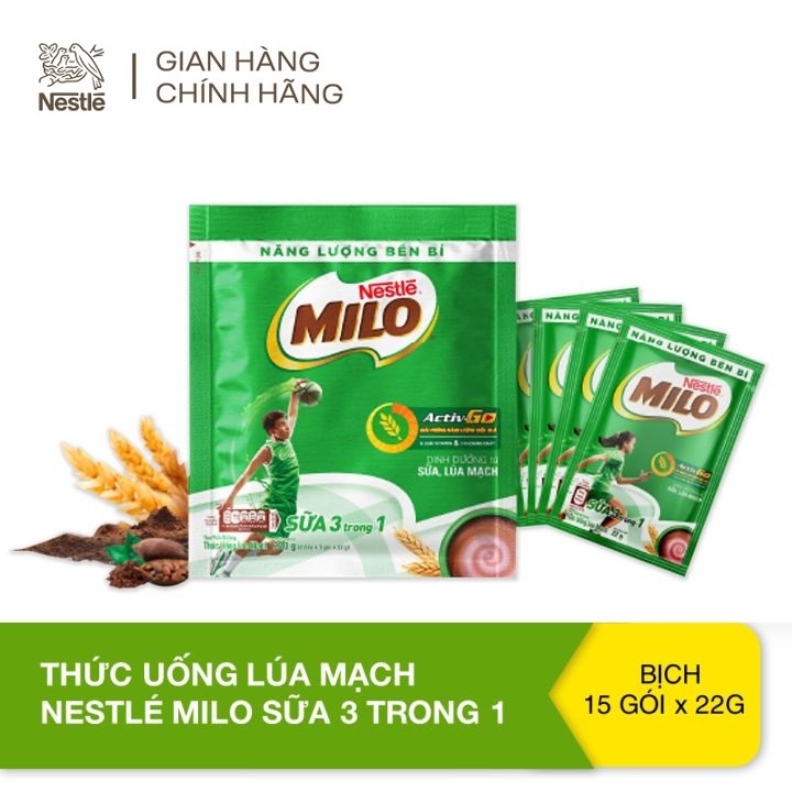 Thức uống lúa mạch Nestlé Milo nguyên chất