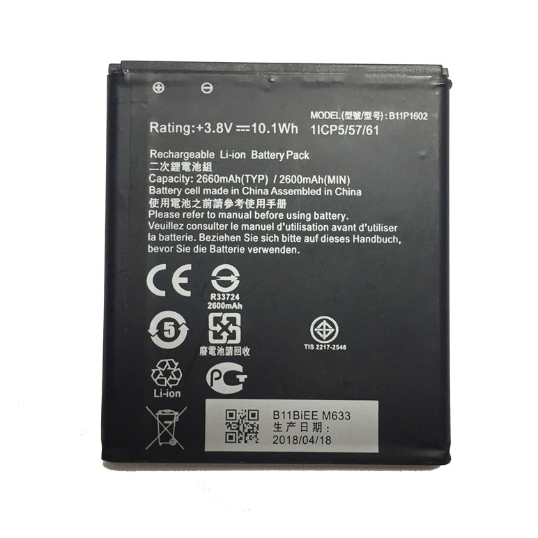 Pin asus zenfone go lte 5.0 (b11p1602/x00bd/zb500kg/zb500kl/zen2 go/zen3 go/2600~2660mah) ( loại 1 )