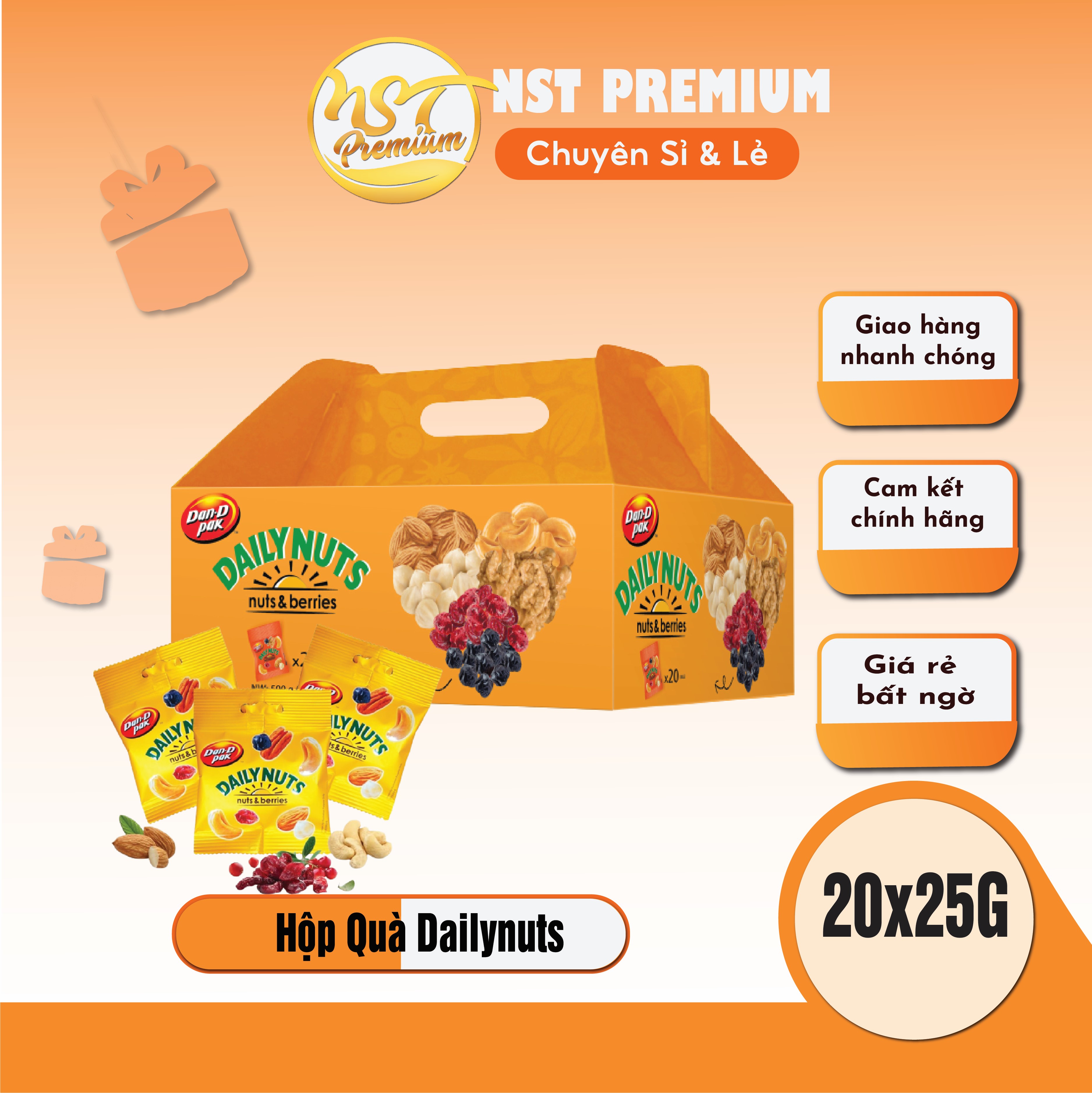 [chính hãng] HỘP VÀNG DAILY NUST MIX 500G - DAN D PAK