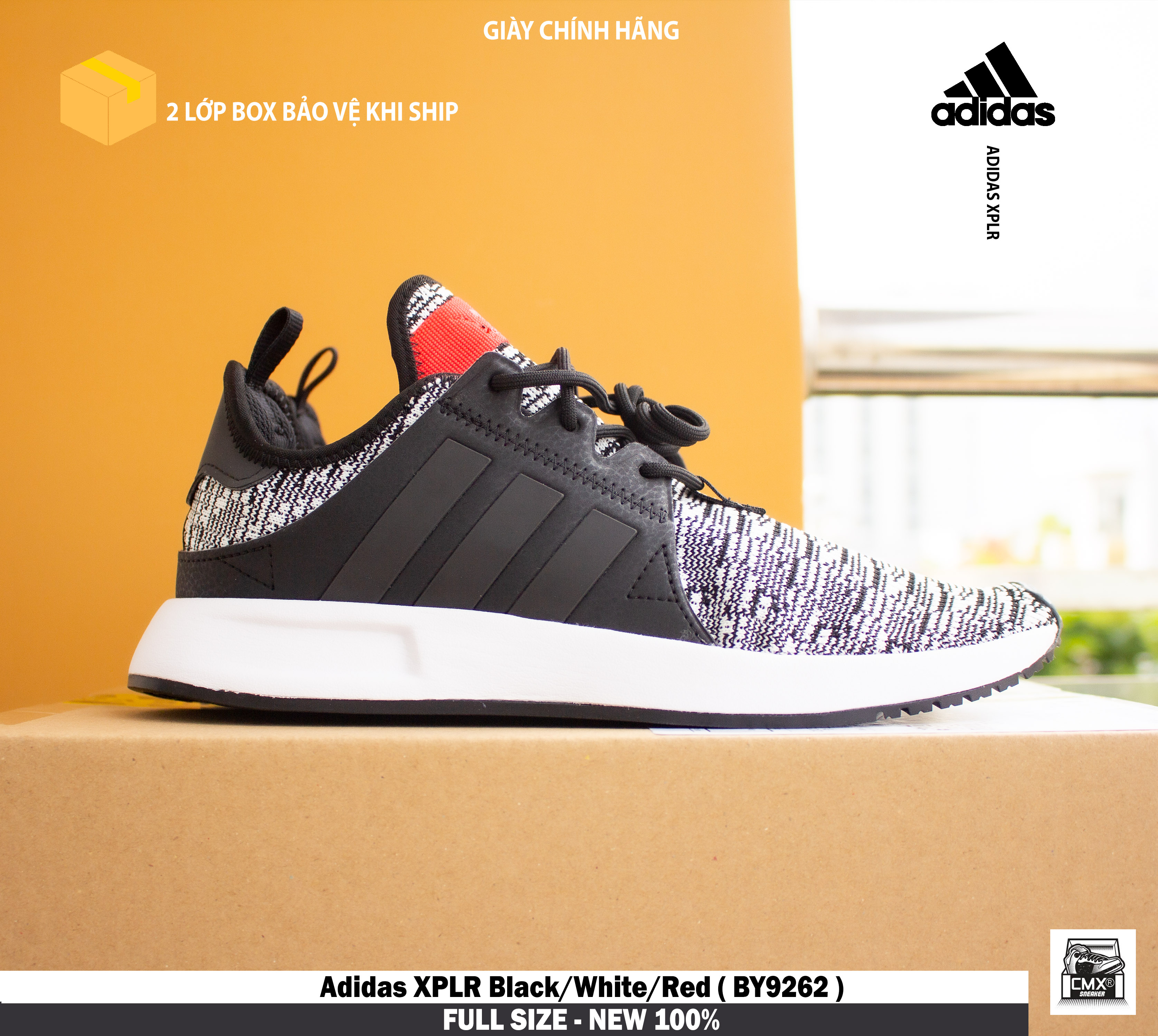 😘 [ HÀNG CHÍNH HÃNG ] Giày Adidas XPLR Black/White/Red ( BY9262 ) - REAL AUTHENTIC 100%