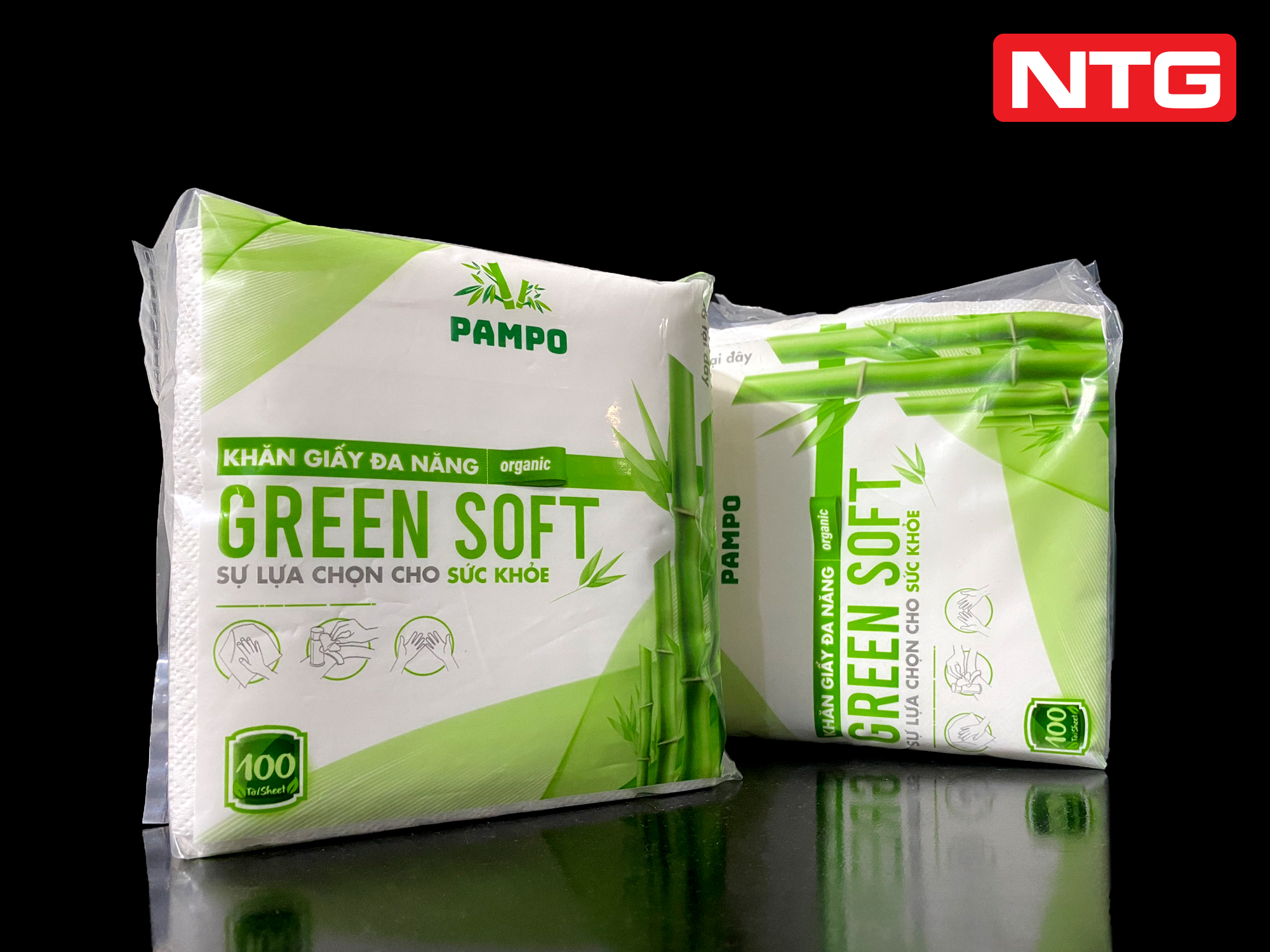 Combo 5 gói giấy ăn vuông 100 tờ *3 lớp size lớn 30*30 cm