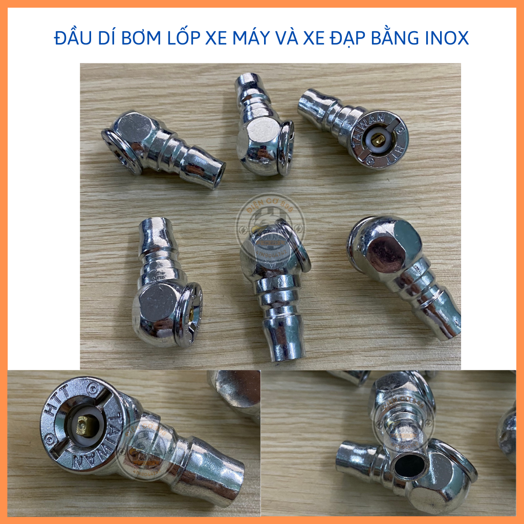 Đầu bơm hơi lốp xe máy và xe đạp bằng inox