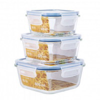 Hộp thủy tinh kháng khuẩn Nikko xuất Nhật Bản kiểu vuông 320ml 520ml 800ml dùng lò vi sóng và tủ đông lạnh