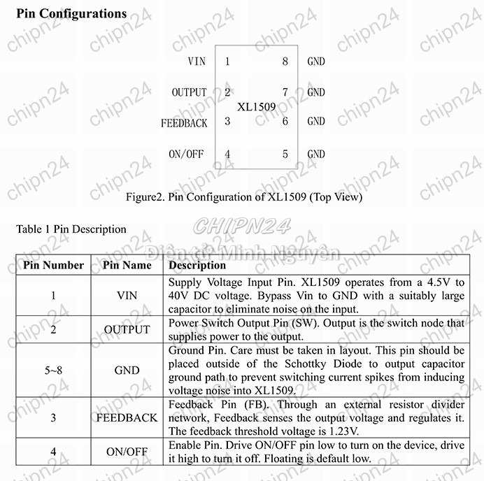 [2 con] (ST) IC Dán XL1509-ADJ SOP-8 Hàng Tốt (SMD) (XL1509 1509 ADJ) - HH004172