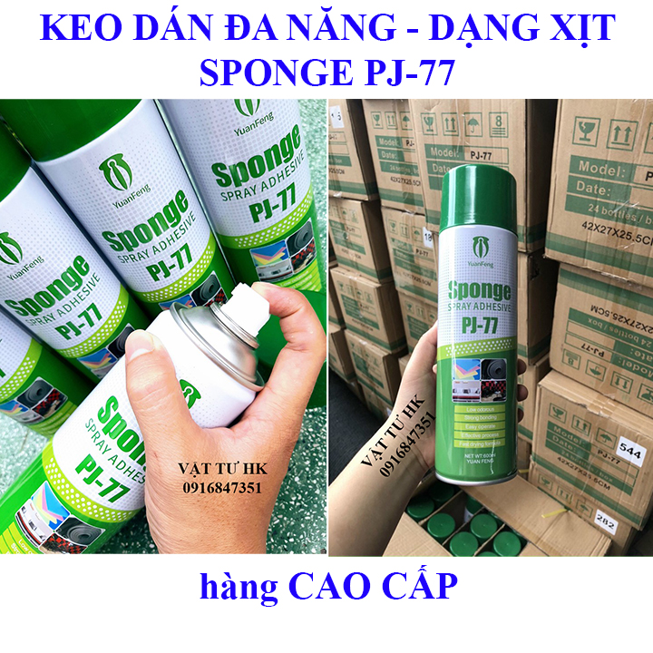 Keo xịt dán xốp giấy bông gỗ dán tường chuyên dụng - 600ml pj-77 đa năng sponge pj77 spray adhesive yuanfeng